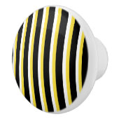 Porte En Céramique Noir, Blanc, Jaune Conception de bande - Bouton de (Droite)