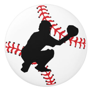 Porte En Céramique Tiroir de conception de base-ball, bouton d'armoir