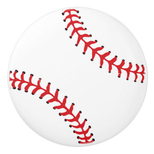 Porte En Céramique Tiroir de conception de base-ball, bouton d'armoir