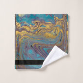 Porte en marbre violet Turquoise moderne Monogramm (Gant de toilette)