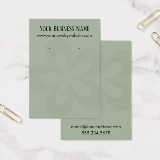 Porte-épingles à fleurs graphiques vert sauge 1 (Bureau)