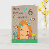 Porte Fée Bonne Carte de voeux d'anniversaire plié (Fleur jaune)