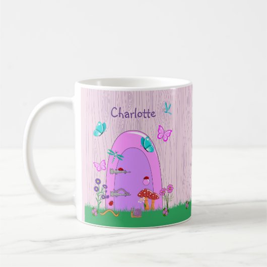 Porte fée mignonne Mug personnalisé (Gauche)