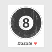 Porté, grunge en difficulté huit balle autocollant (Feuille)