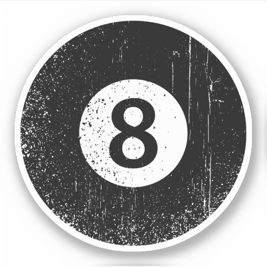 Porté, grunge en difficulté huit balle autocollant (Devant)