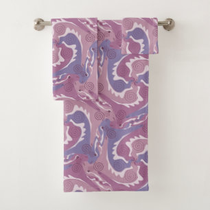 Porte-linge 5 Serviettes de bain violettes