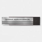 Porte moderne gris argent Signes Nom Plaque (Devant)