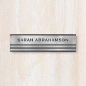 Porte moderne gris argent Signes Nom Plaque (Devant)