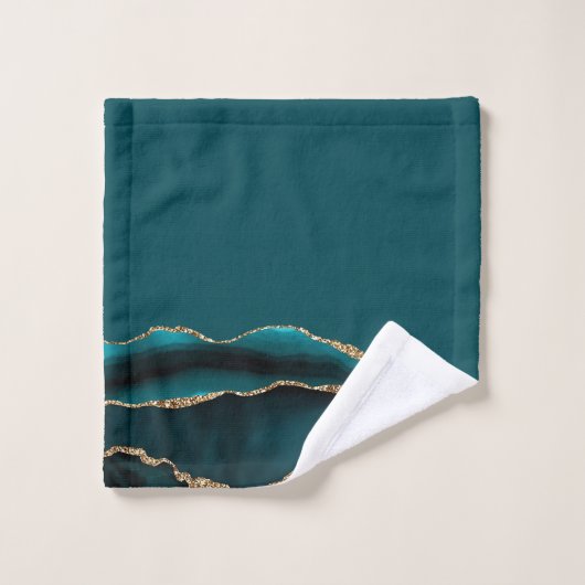 Porte noire dorée en marbre vert (Gant de toilette)