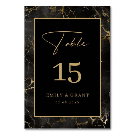 Porte noire Pierre or Numéro de la table (Par défaut)