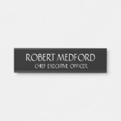 Porte noire professionnelle moderne Plaque de sign (Devant)