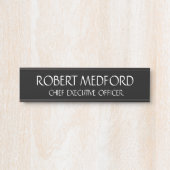 Porte noire professionnelle moderne Plaque de sign (Devant)