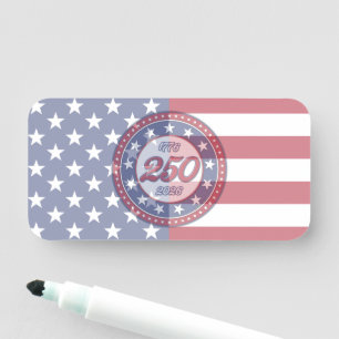 Porte-nom 250e anniversaire d'Amérique avec le drapeau des É