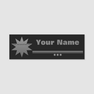 Porte-nom 3 Sphere Silver Text Black Professional