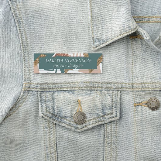 Porte-nom 80s rétro Abstrait | les années 70 Palette Vert et (En situation)