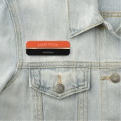 Porte-nom Accents de mode noirs orange or argentés (En situation)