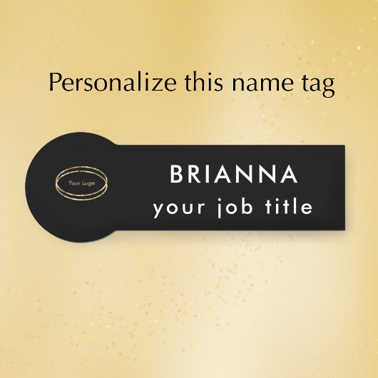 Porte-nom Add Business Logo Modern Black Bold Professional