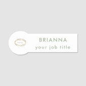 Porte-nom Add Business Logo Modern Sage Green Professional (Devant)