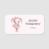 Porte-nom Adorable Ballerina Elephant En Pointe (Devant)