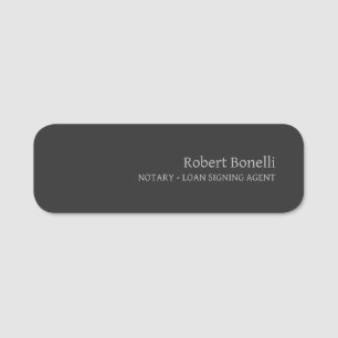 Porte-nom Agent de prêt notaire moderne minimaliste en gris