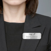 Porte-nom Agent de signature de prêt notaire argent script m