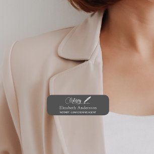Porte-nom Agent de signature de prêt notaire gris blanc magn
