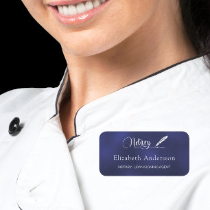 Porte-nom Agent de signature de prêt notaire marine bleu bla