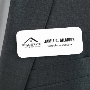 Porte-nom Agent immobilier logo magnétique personnalisé pour