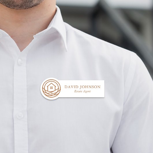 Porte-nom Agent immobilier moderne professionnel chaleureux