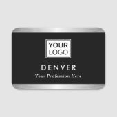 Porte-nom Ajouter le logo titre de prénom fausse bordure gri (Devant)