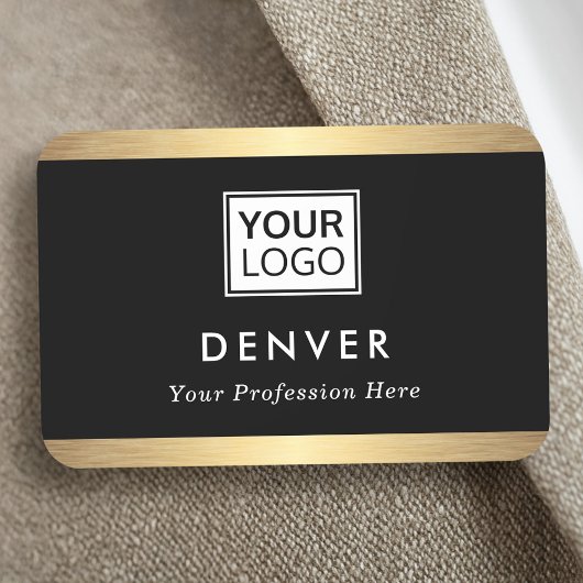 Porte-nom Ajouter le logo titre de prénom faux bordures doré