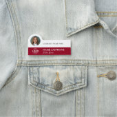 Porte-nom Ajouter logo photo Elegant Bourgogne Rouge Blanc A (En situation)