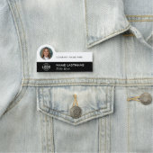 Porte-nom Ajouter Logo Photo Modern Simple Black White Compa (En situation)