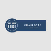 Porte-nom Ajouter un logo Couleur éditable Simple Moderne Pr (Devant)