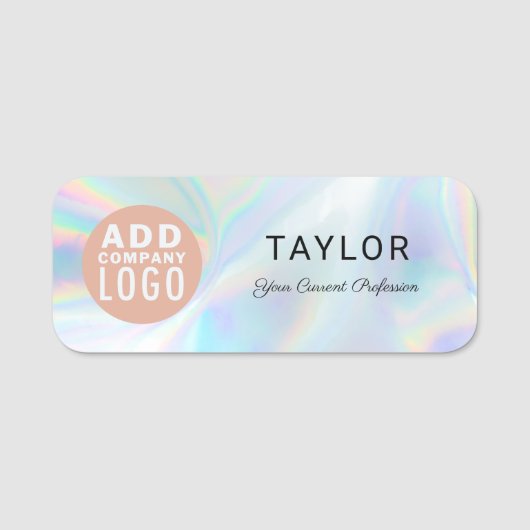 Porte-nom Ajouter un logo d'entreprise Holographic Company E (Devant)