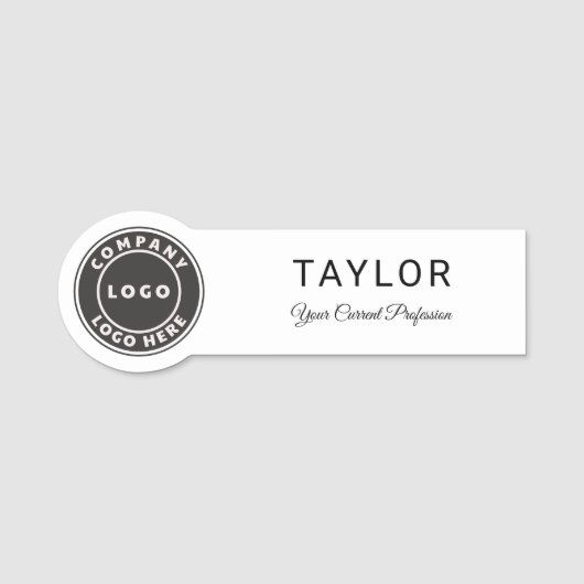 Porte-nom Ajouter votre logo d'entreprise Personnel du burea (Devant)