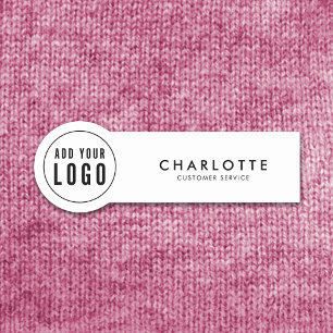Porte-nom Ajoutez Votre Logo Simple Moderne Noir et Blanc D'