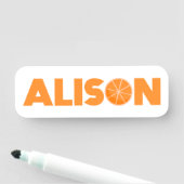 Porte-nom Alison Orange (En situation)