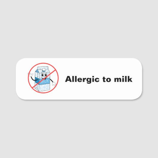 Porte-nom Allergie du lait (Devant)