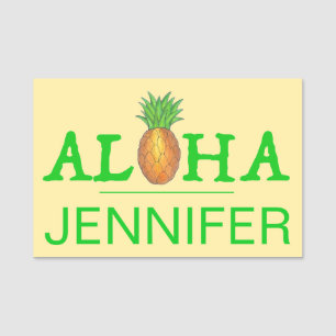 Porte-nom Aloha Tropical Hawaiian Island Luau Pineappy