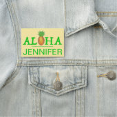 Porte-nom Aloha Tropical Hawaiian Island Luau Pineappy (En situation)