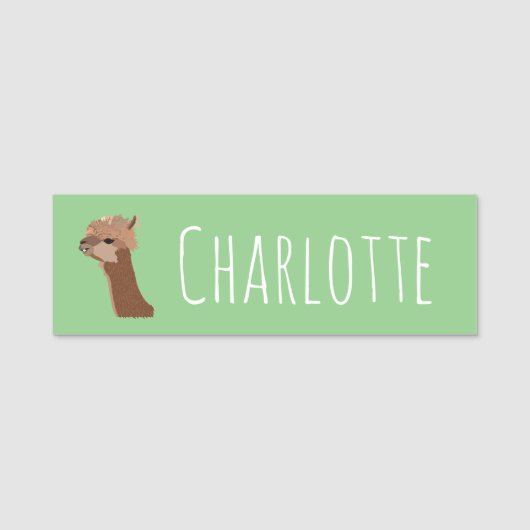 Porte-nom Alpaca Animal Mignon (Devant)