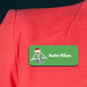 Porte-nom Amusants Noël Squelette Ornements Casquette Vert O