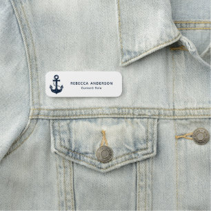 Porte-nom Ancre nautique magnétique pour employés d'entrepri