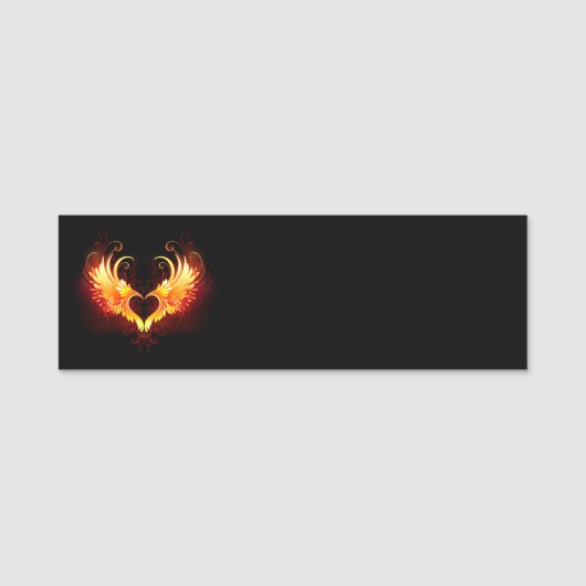 Porte-nom Angel Fire Heart with Wings (Devant)