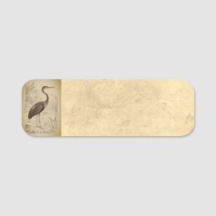 Porte-nom Antique Purple Heron Travers Edouard Imprimer