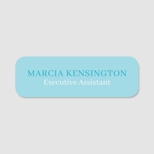 Porte-nom Aqua Bleu Moderne Professionnel (Devant)