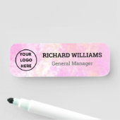 Porte-nom Aquarelle claire Gradient Employé personnalisé mod (En situation)