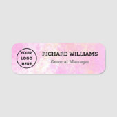 Porte-nom Aquarelle claire Gradient Employé personnalisé mod (Devant)