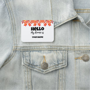 Porte-nom Aquarelle fleurs cadre naturel Bonjour mon nom